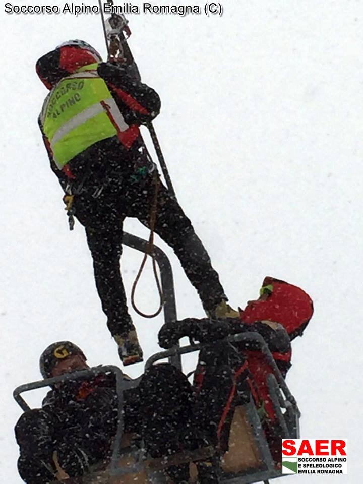 26 NOVEMBRE 2017- Passo del Lupo di Sestola (MO) - SIMULAZIONE DI EVACUAZIONE DI PASSEGGERI DA UNA SEGGIOVIA