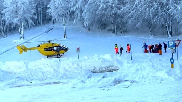 4 dicembre 2017 - Campigna, Santa Sofia (FC) - Soccorso giovane che si ferisce con lo snowboard