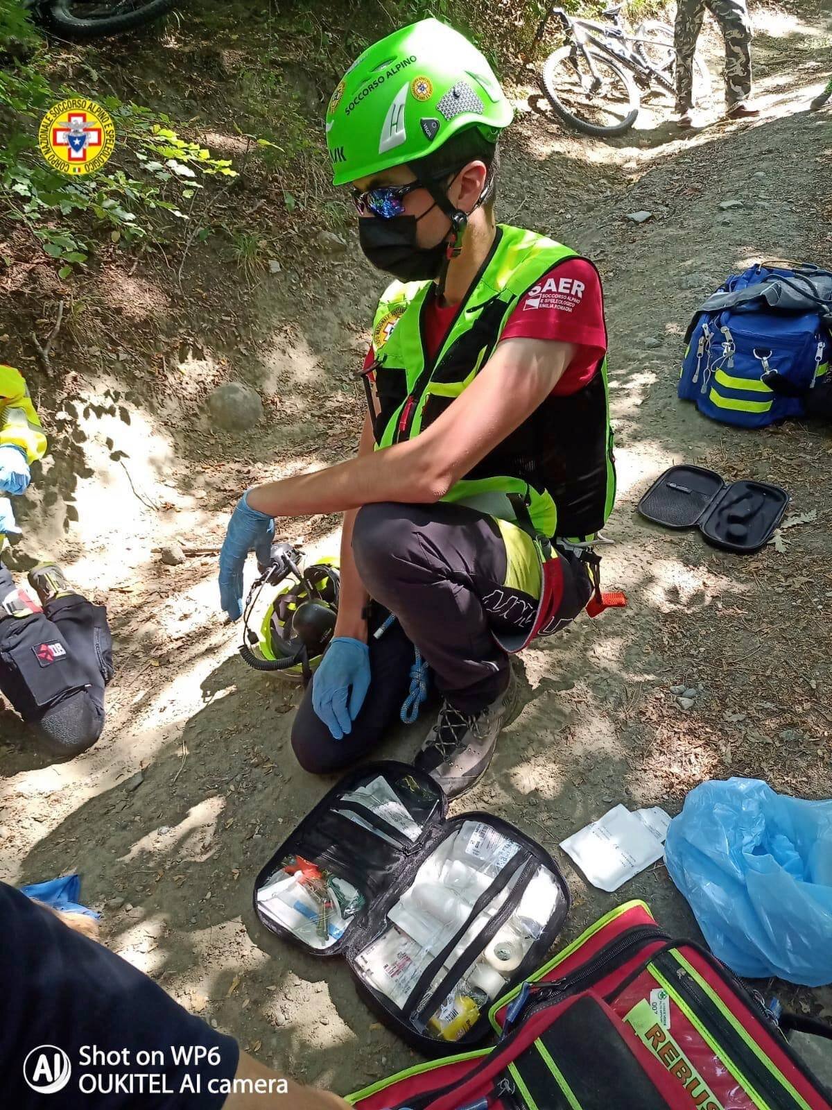 31 luglio 2021. Passo del Lupo (BO). Caduta dalla mountain bike.