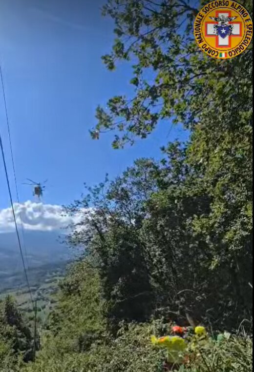 31 agosto 2025. Monte Pincio (Talamello - RN). Soccorso ciclista caduto dalla Mountain bike.