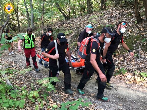 12 settembre 2021. Castel d'Aiano (BO). Scivola durante escursione.