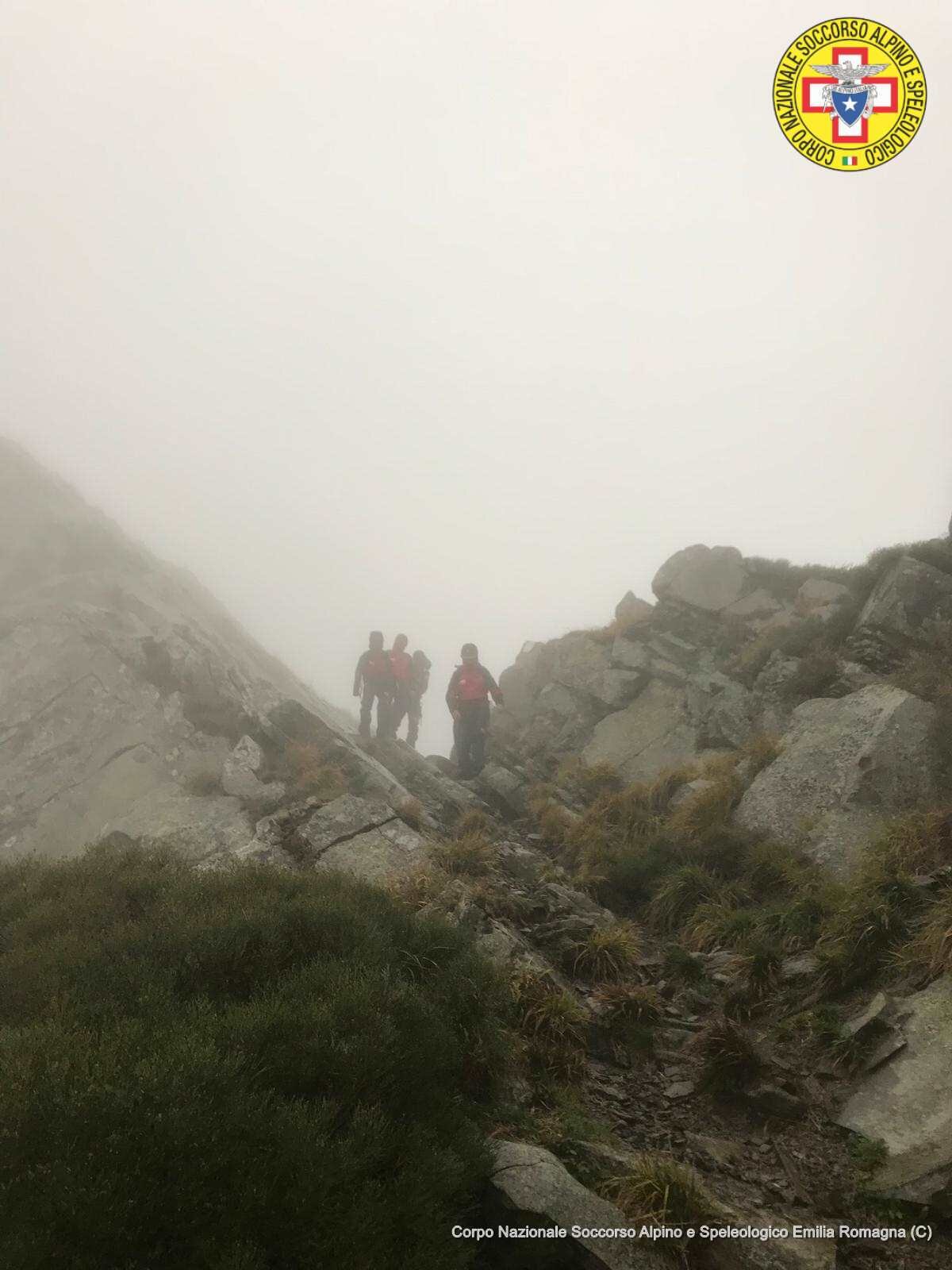 27 dicembre 2018. Acquacheta (FC) I tecnici del Soccorso Alpino in aiuto di una persona in difficolt&agrave; sul sentiero CAI 407.