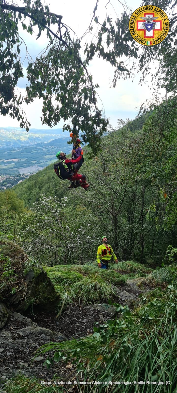 28 agosto 2022. Montecreto (MO). Caduta durante trekking.