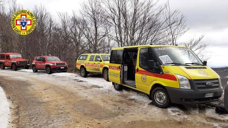 20 febbraio 2021. Schia Monte Caio (Tizzano Valparma -Pr) Giornata di ricerche.