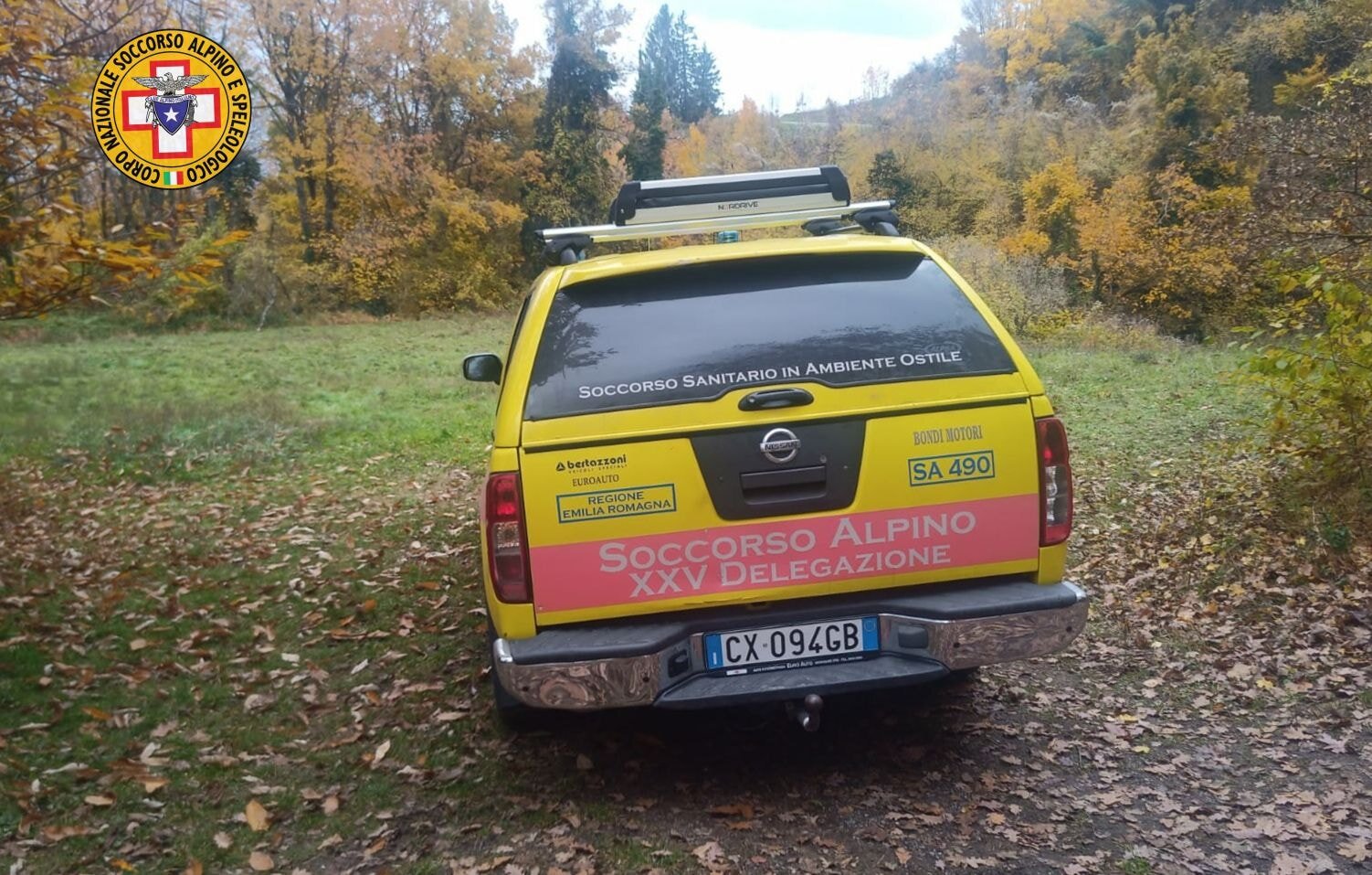 13 novembre 2021. Monte Fuso (Neviano degli Arduini - Pr) Biker infortunato.