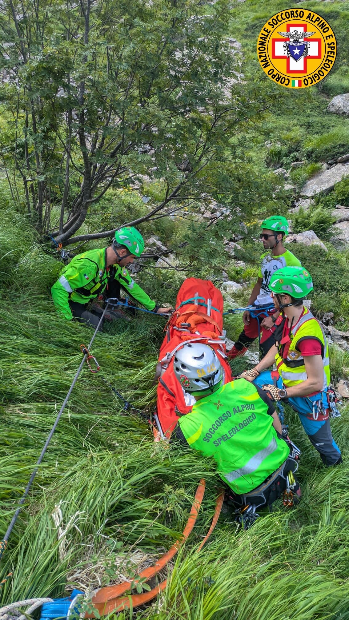 23 luglio 2024. Corniglio (PR). Esercitazione congiunta Soccorso Alpino e Carabinieri forestali.