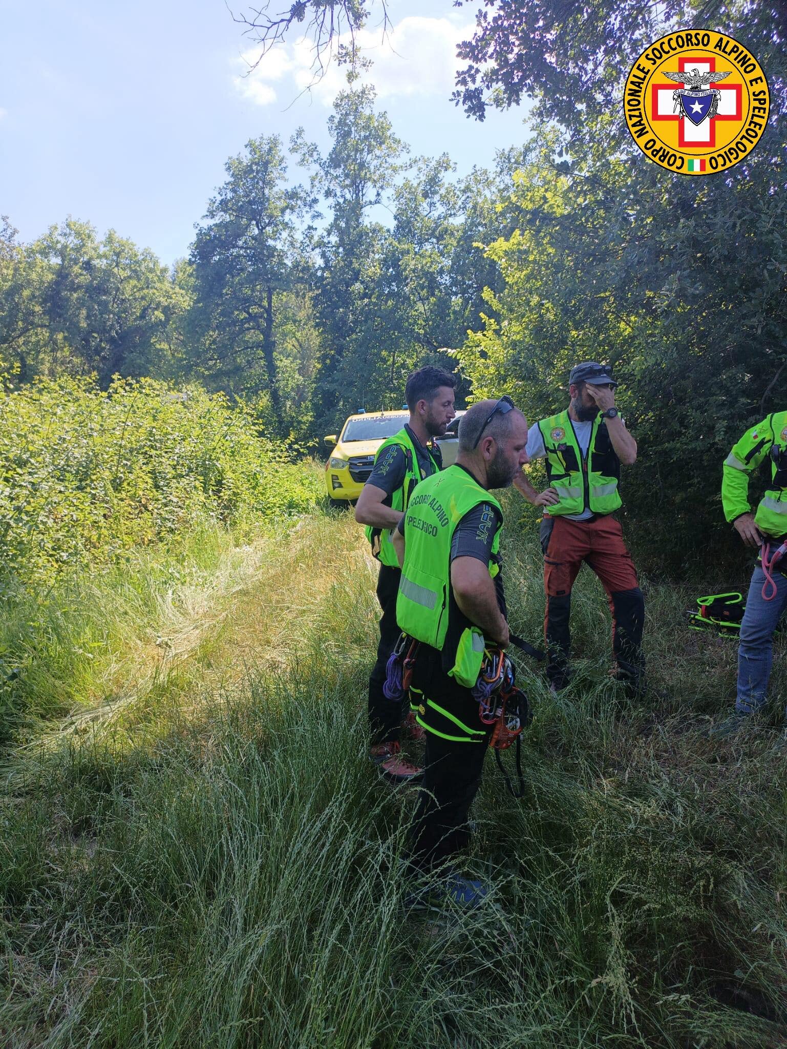 31 maggio 2026. Verucchio (RN). Soccorso ciclista caduto dalla bici su sentiero.