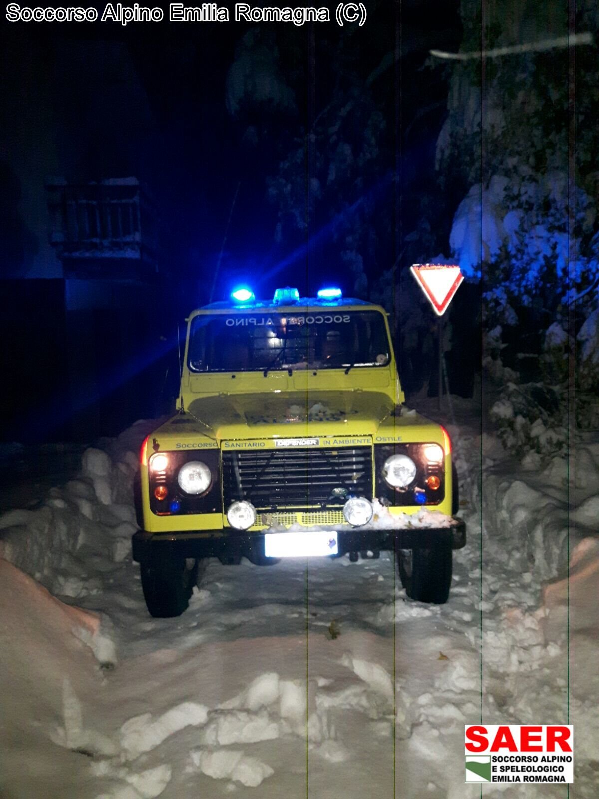 Monghidoro (Bo). Il SAER impegnato per assistere la popolazione dell'appennino bolognese dopo le forti nevicate dei giorni scorsi.