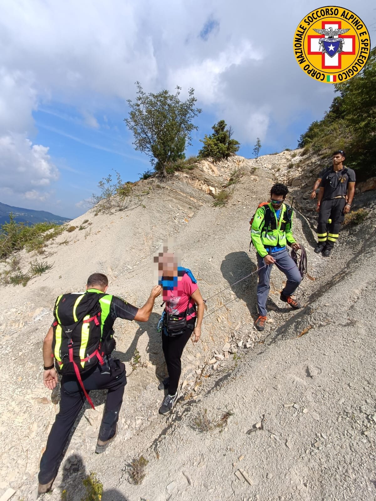 24 luglio 2024. Monte Moria (PC). Soccorso escursionista in difficot&agrave;.