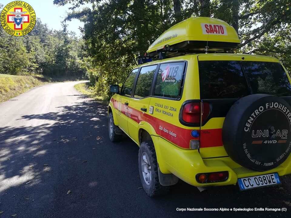 11 dicembre 2018. Loc. Borio (Bedonia - PR). Ciclista cade sul sentiero, raggiunto e soccorso.