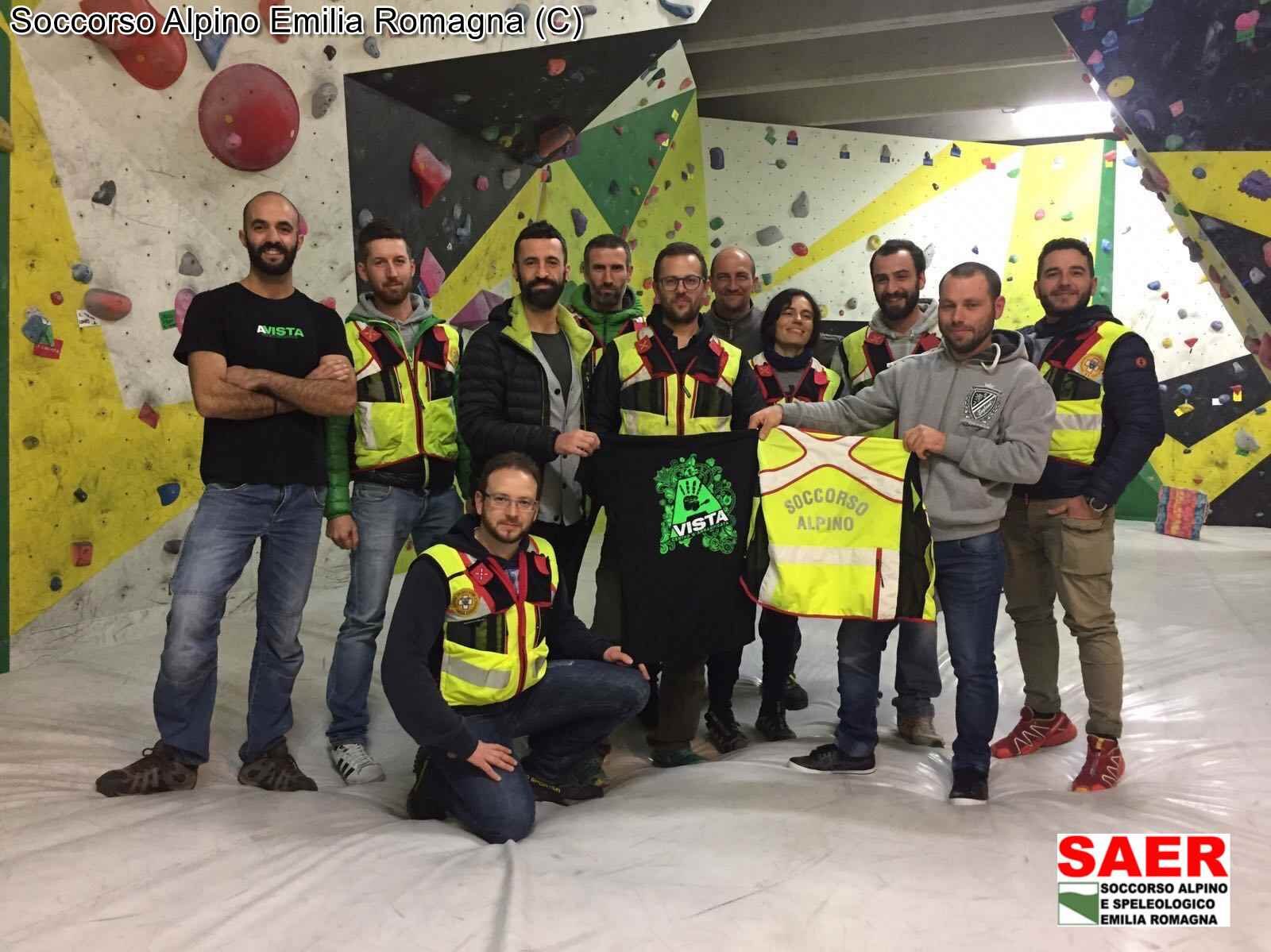 Partnership dei soci della Palestra di arrampicata indoor AVISTA di Novafeltria ed i Volontari SAER.