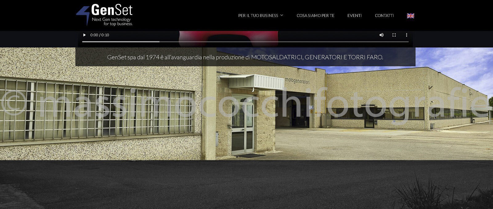 SERVIZI FOTOGRAFICI E VIDEO PER SITI WEB - GENSET PAVIA - 2019 -GRAFICA MATTEOFARNE.IT