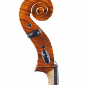 Cello da studio, testa lato bassi.