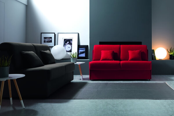 divano Aerre divano moderno in tessuto colore rosso