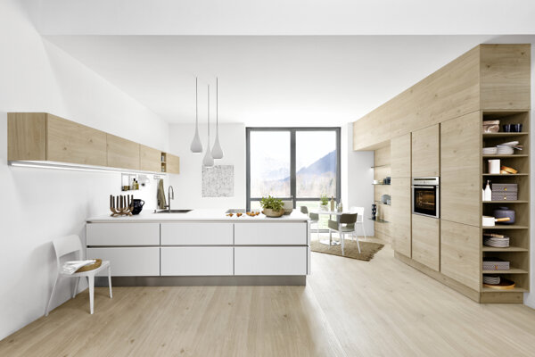 cucina Nolte cucina moderna - colore bianco opaco e rovere naturale