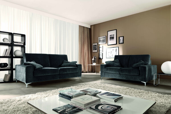 divano Aerre divano moderno in tessuto colore grigio antracite