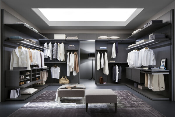 cabina armadio Rossetto cabina armadio - materico grigio scuro con staffe brunite 