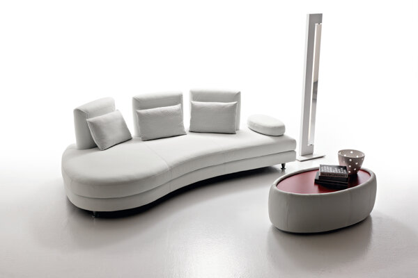 divano Rosini divano moderno - colore bianco ghiaccio - in tessuto sfoderabile