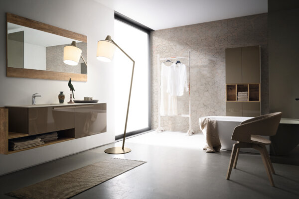 bagno Cerasa bagno moderno con pensili e colonne - moduli a giorno