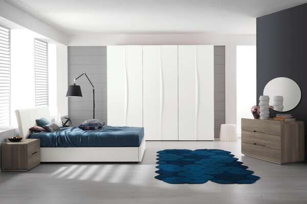 camera Spar camera matrimoniale moderna - armadio anta battente colore bianco