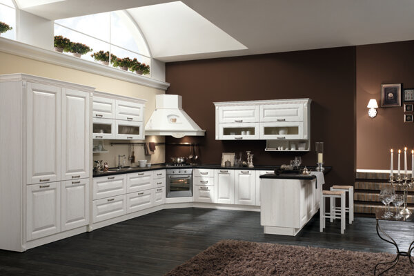 cucina Spar cucina classica angolare - colore bianco perla