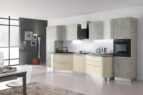 cucina Spar cucina moderna in rovere naturale con cestoni ad estrazione totale