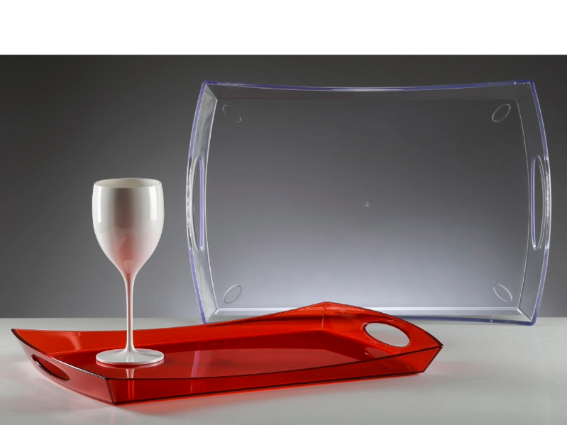 grande vassoio in plexiglass di design