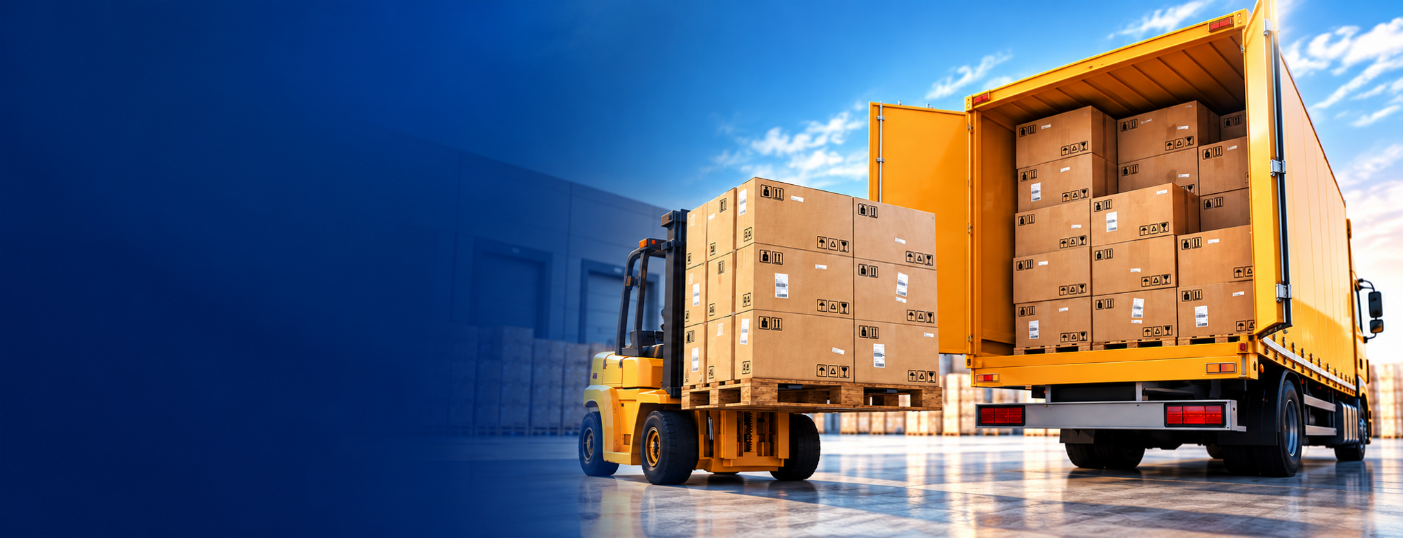 logistica industriale tra forklift e camion