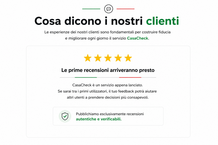 Recensioni e opinioni dei clienti sui servizi CasaCheck
