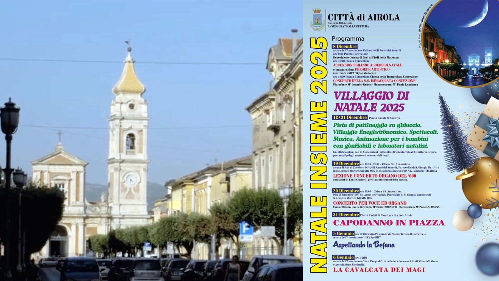 AIROLA: NATALE INSIEME 2025, UN RICCO CARTELLONE FINO AL 6 GENNAIO.