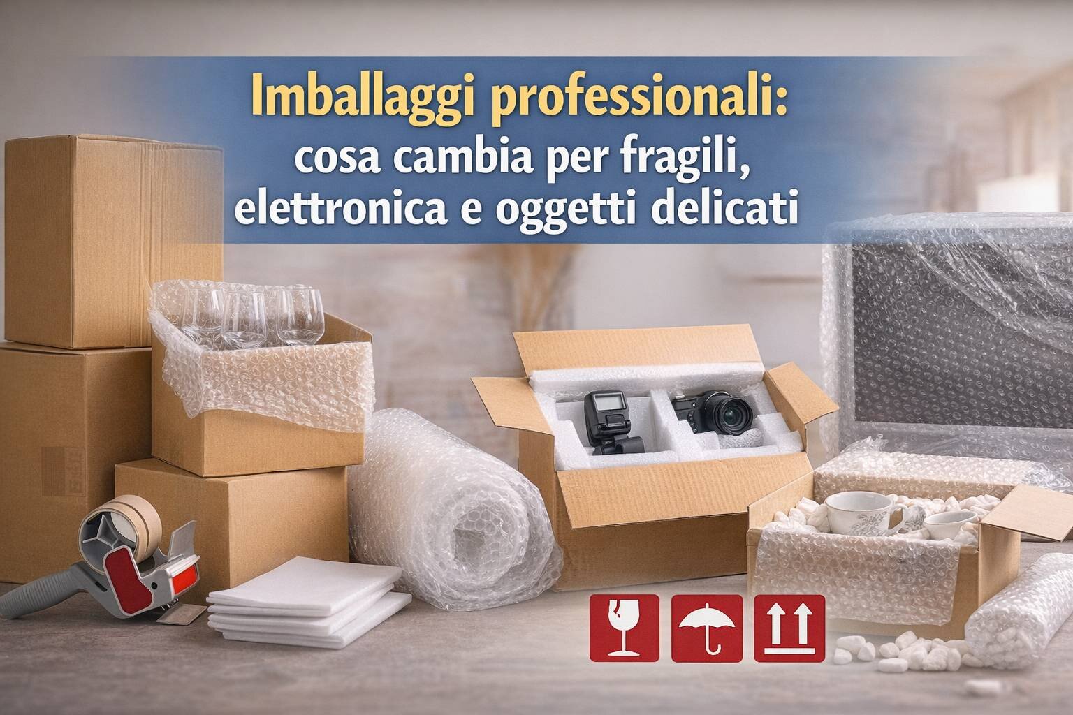 Imballaggi professionali: cosa cambia per fragili, elettronica e oggetti delicati