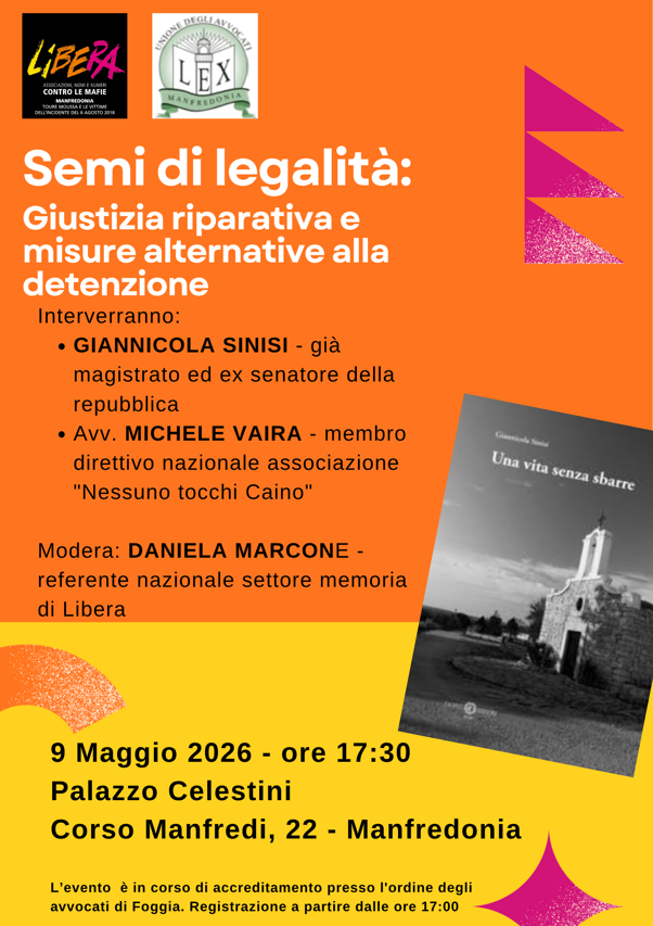 convegno con libera 9 maggio 2026