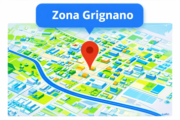 Mappa della zona Grignano a Prato per valutazione immobiliare