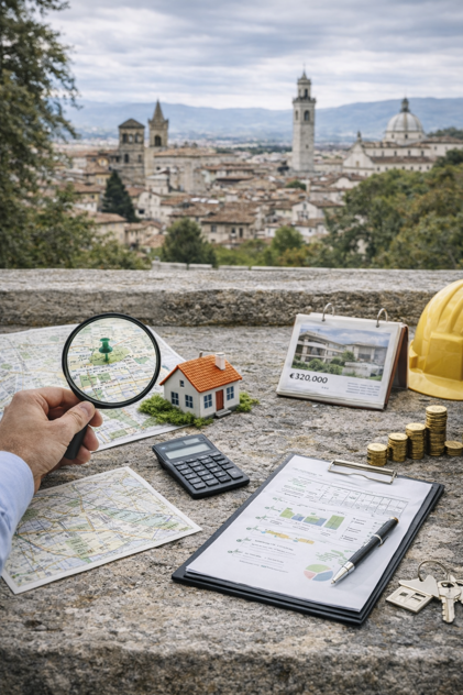 Analisi per la valutazione immobiliare con mappa, documenti e modello di abitazione a Prato Analisi per la valutazione immobiliare con mappa, documenti e modello di abitazione a Prato
