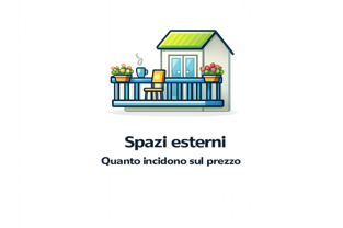 Spazi esterni come balconi, terrazzi e giardini che incidono sul valore di un immobile