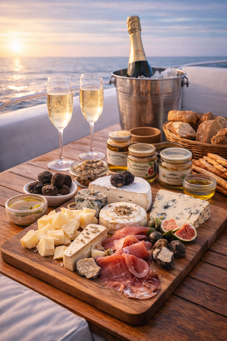 delizie gourmet al tramonto in yacht