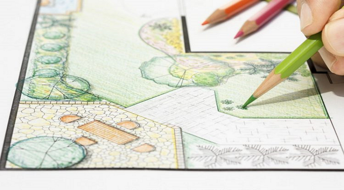 garden designer with pencil