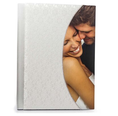 Weding album Pizzo e tela personalizzata con applicazioni swarovski