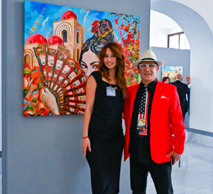 con la modella Federica Scarantino