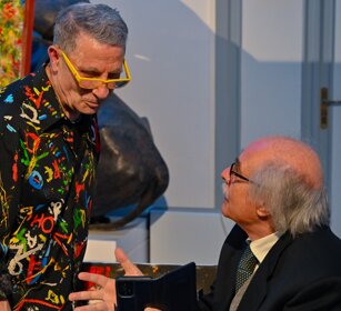 Con il poeta e scrittore Domenico Pisana