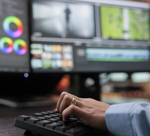 Close-up Keyboard Monitor