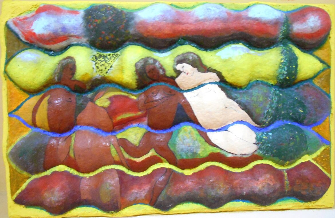 Oil on shaped cartboard, 59.5 � 39.5 cm, 2015