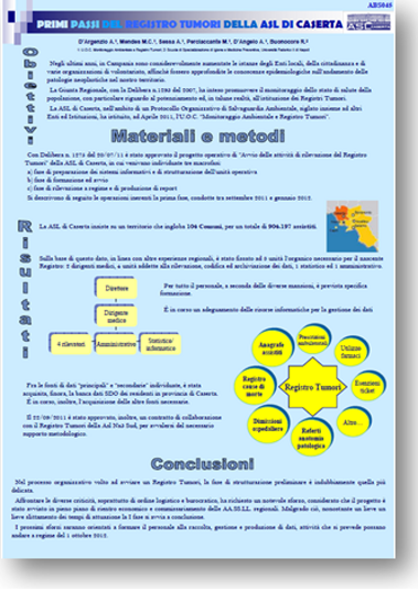Primi passi del registro tumori della asl di Caserta.