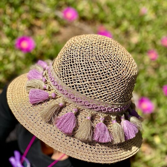 cappello in paglia decoro in passamaneria italiana cappello in paglia decoro in passamaneria italiana