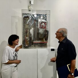 Tinamaria con il Professore e Critico d'Arte Luigi Paolo Finizio