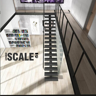 Lefonso scale monotrave scala con soppalco struttura in putrelle in acciaio verniciato grgio grafite e pavimento in parquet Lefonso scale monotrave scala con soppalco struttura in putrelle in acciaio verniciato grgio grafite e pavimento in parquet