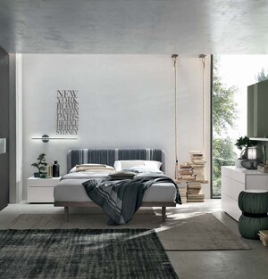Tomasella - Moderno - Letto imbottito Plaid