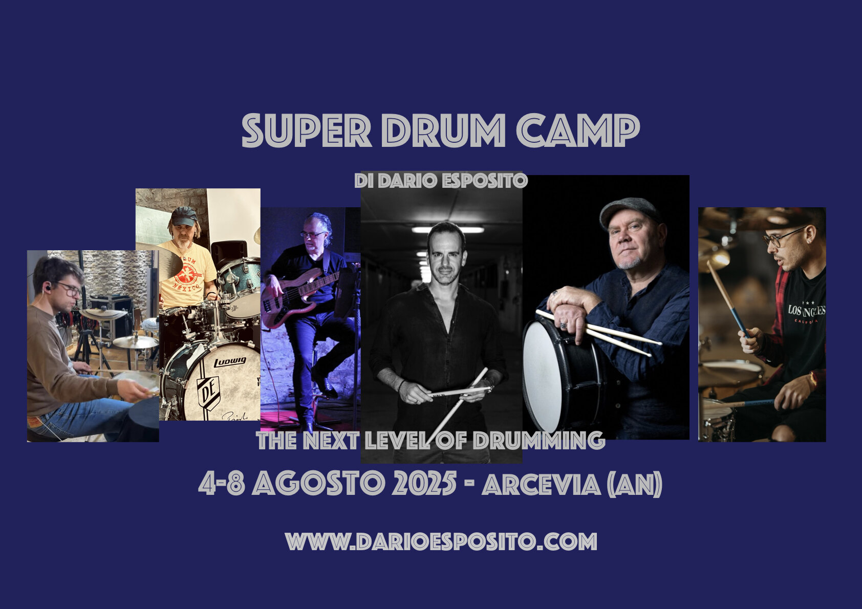 Super Drum Camp 4–8 agosto 2025 “The Next Level of Drumming” di Dario Esposito Super Drum Camp 4–8 agosto 2025 “The Next Level of Drumming” di Dario Esposito