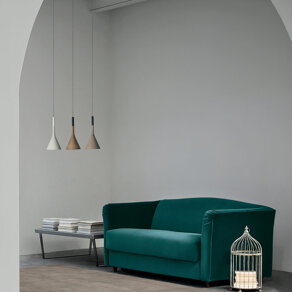 Trasformabile BD9 Rivestimenti e imbottiture suggeriscono il comfort di entrambe le configurazioni, divano e letto.