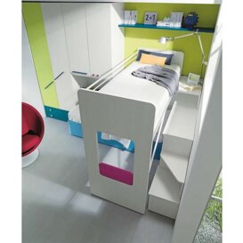 Composizione R3 blocco accessibilità rialzato pratico e sicuro. Ampli volumi, superfici d'appoggio e box contenitori